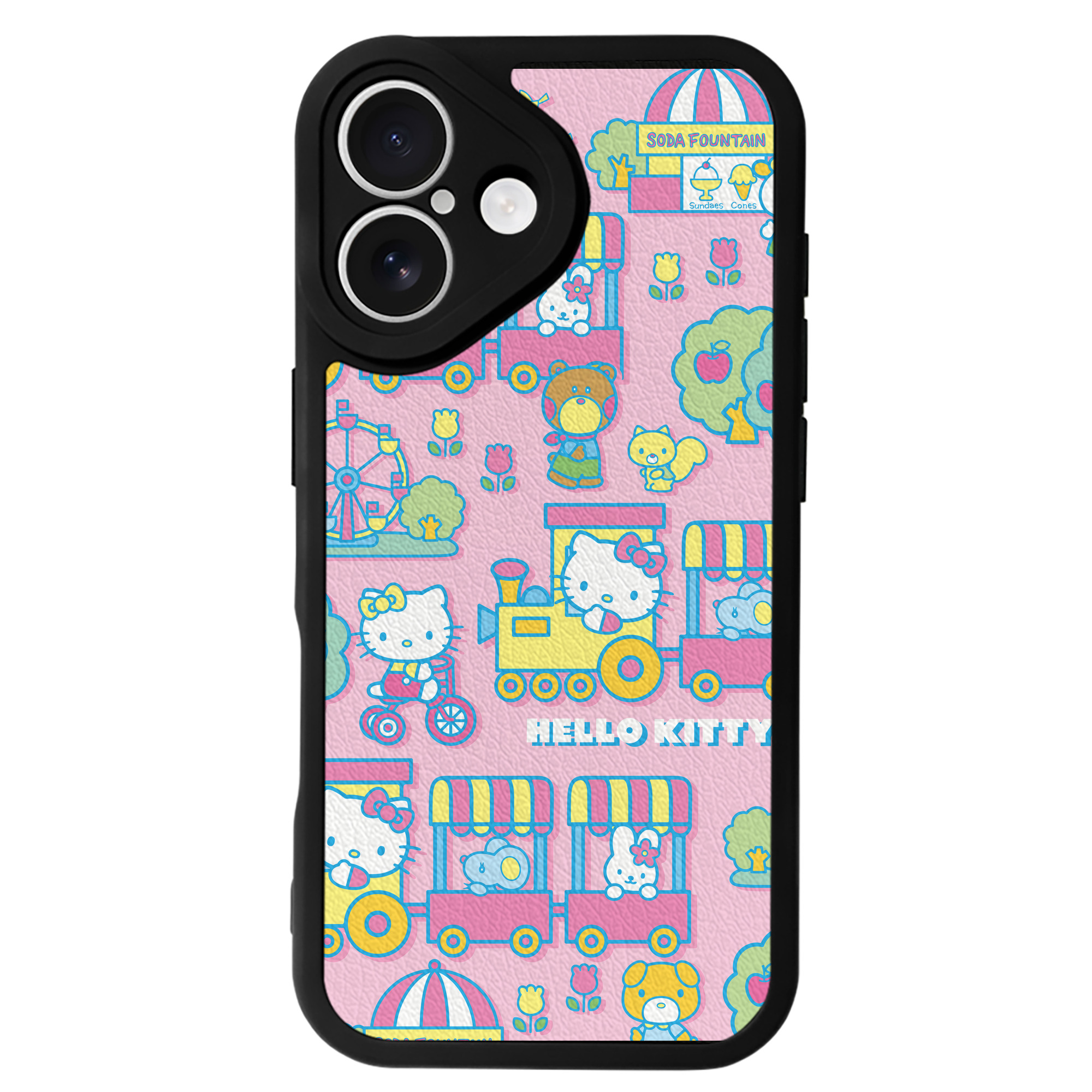（画像用） Hello Kitty ハローキティ 【iPhone 16シリーズ対応】シリコンスマホケース（レザー調） 材質：シリコン